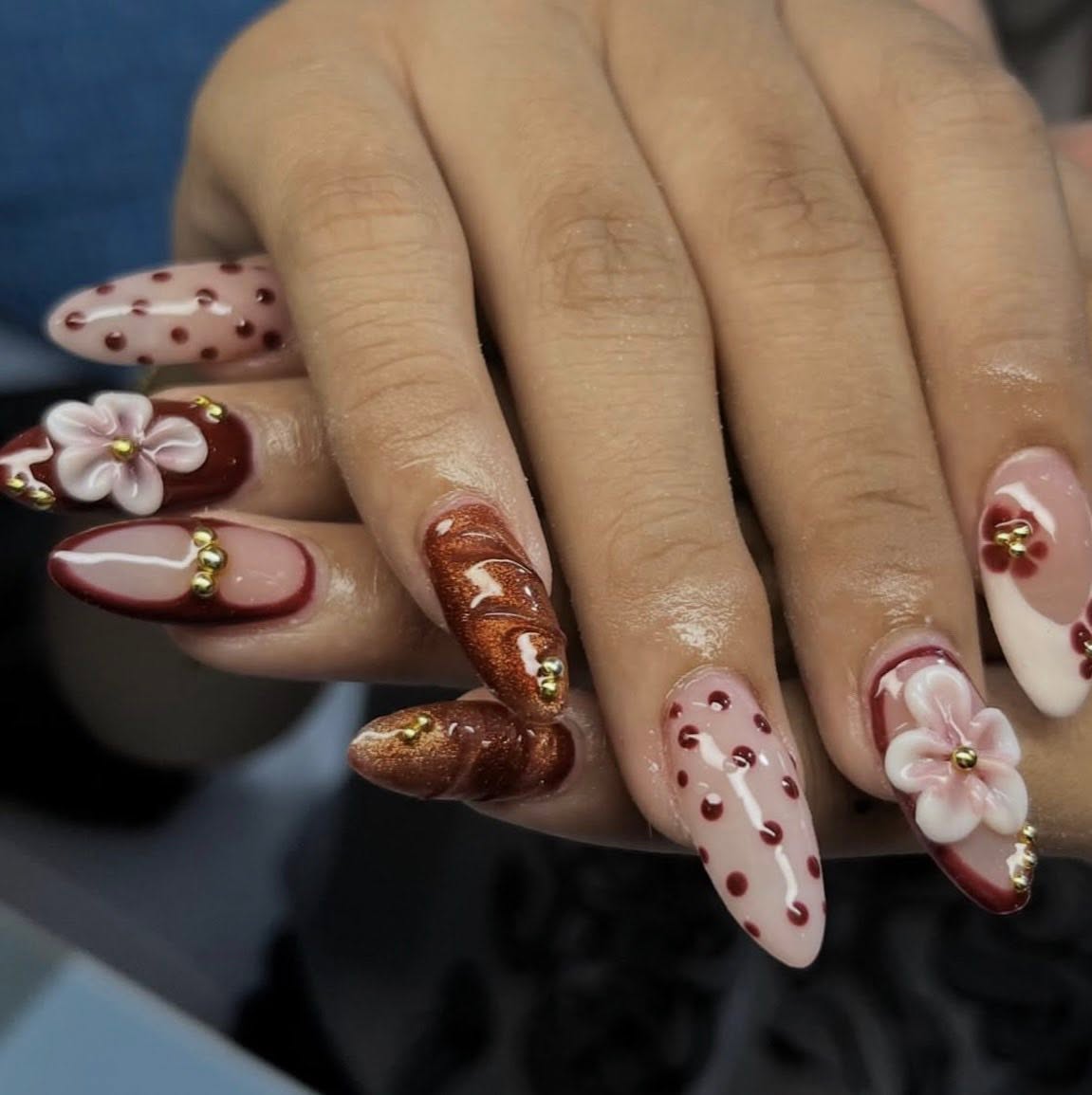Luxury nail set post on Claws and Blooms Instagram